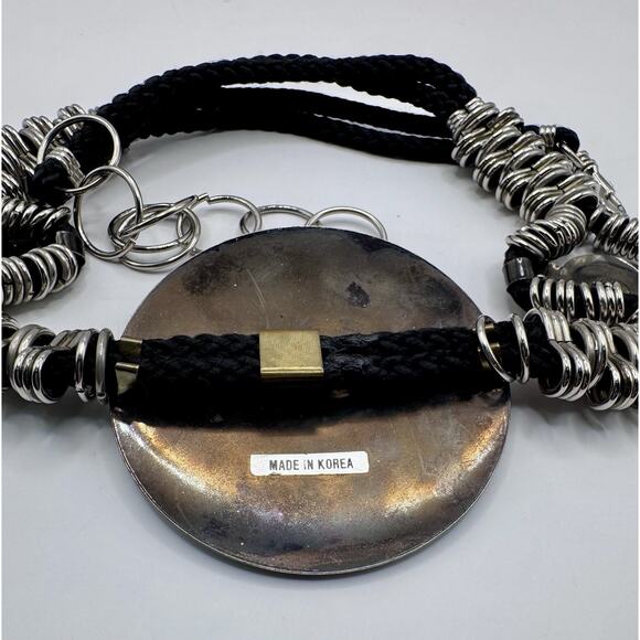 Vintage Mixed Metal Statement Belt Floral Medallion Wide Adjustable Korea main image 5
